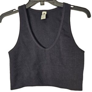 90 Degree By Reflex Rib Seamless High Line Black Tank Top Women's Medium